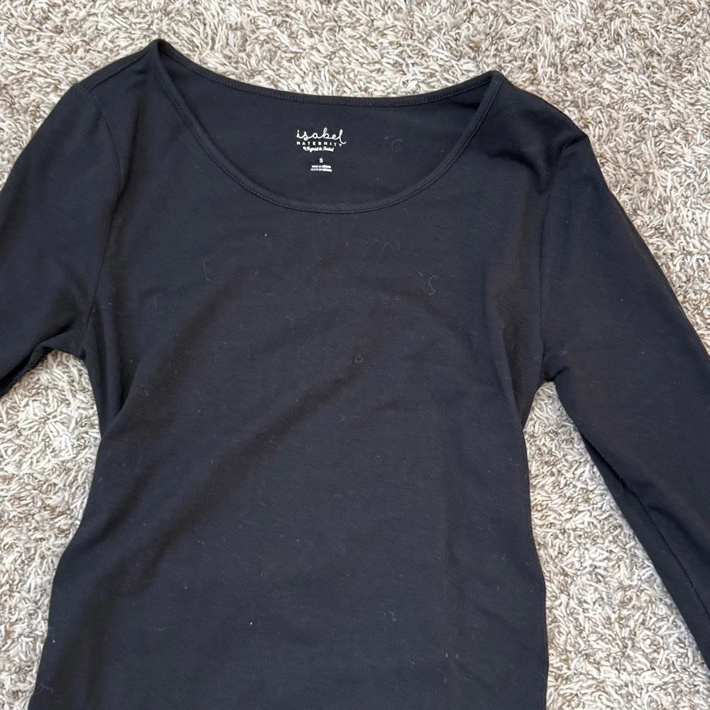 Isabel Maternity by Ingrid & Isabel Midi Dress Long Sleeve Black size Small - Picture 5 of 10